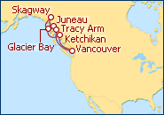 Visualizza l'itinerario della Crociera Glacier Bay II