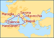 Visualizza l'itinerario della Crociera Perle del Mediterraneo II