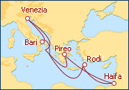 Visualizza l'itinerario della Crociera Grecia, Israele 