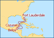 Visualizza l'itinerario della Crociera Caraibi Occidentali