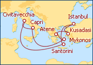 Visualizza l'itinerario della Crociera Italia, Grecia e Turchia III 