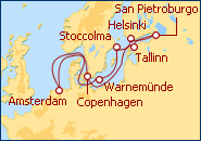 Visualizza l'itinerario della Crociera Paesi Bassi, Germania, Russia, Danimarca