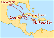 Visualizza l'itinerario della Crociera Messico, Isole Caiman, Jamaica