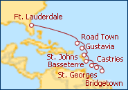 Visualizza l'itinerario della Crociera Da Stati Uniti a Barbados II
