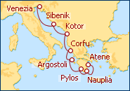 Visualizza l'itinerario della Crociera Costa Dalmata e Isole Greche