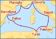 Visualizza l'itinerario della Crociera Profumi di Mediterraneo