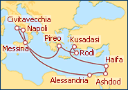 Visualizza l'itinerario della Crociera Italia, Grecia, Israele ed Egitto