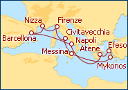 Visualizza l'itinerario della Crociera Mediterraneo al completo VIII