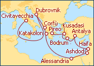 Visualizza l'itinerario della Crociera Misteri Antichi