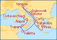 Visualizza l'itinerario della Crociera Alla scoperta delle Antichit�