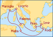 Visualizza l'itinerario della Crociera Grecia, Turchia, Malta, Francia