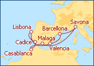 Visualizza l'itinerario della Crociera Oltre le Colonne dErcole