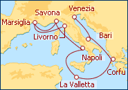Visualizza l'itinerario della Crociera Grecia, Malta e Francia