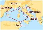Visualizza l'itinerario della Crociera Brezze del Mediterraneo 