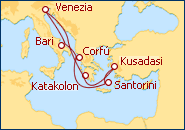 Visualizza l'itinerario della Crociera Isole Greche e Turchia