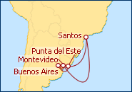 Visualizza l'itinerario della Crociera Sud America 