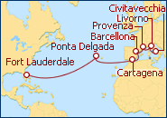 Visualizza l'itinerario della Crociera Trasatlantico