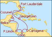 Visualizza l'itinerario della Crociera Caraibi III