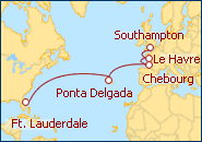 Visualizza l'itinerario della Crociera Dall'Inghilterra alla Florida