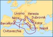 Visualizza l'itinerario della Crociera Francia, Italia e Croazia