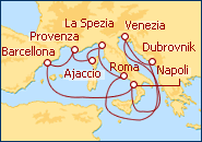 Visualizza l'itinerario della Crociera Italia, Grecia e Turchia