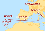 Visualizza l'itinerario della Crociera Spagna, Portogallo, Italia 