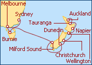 Visualizza l'itinerario della Crociera Nuova Zelanda e Australia 2012