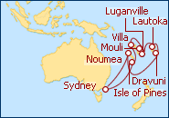 Visualizza l'itinerario della Crociera Tesori del Pacifico
