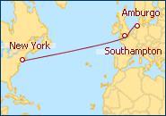 Visualizza l'itinerario della Crociera Transatlantica da New York ad Amburgo.