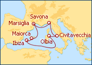 Visualizza l'itinerario della Crociera Un tuffo nel divertimento 