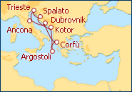 Visualizza l'itinerario della Crociera Grecia, Croazia, Montenegro