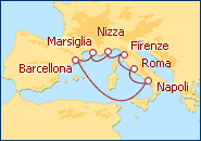 Visualizza l'itinerario della Crociera Mediterraneo Occidentale