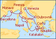 Visualizza l'itinerario della Crociera Arazzo Mediterraneo II