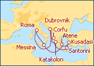 Visualizza l'itinerario della Crociera Impero Romano