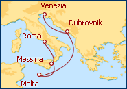 Visualizza l'itinerario della Crociera Inaugurale: France, Italie, Malta Croatia