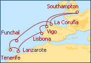 Visualizza l'itinerario della Crociera Interludio Iberico