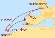 Visualizza l'itinerario della Crociera Interludio Iberico II