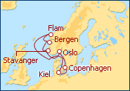 Visualizza l'itinerario della Crociera Germania, Norvegia, Danimarca