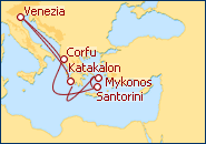 Visualizza l'itinerario della Crociera Isole Greche