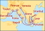 Visualizza l'itinerario della Crociera Gran Mediterraneo II
