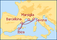 Visualizza l'itinerario della Crociera Rosso Sangria