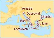 Visualizza l'itinerario della Crociera Italia, Grecia, Turchia, Croazia