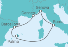 Itinerario della crociera Spagna, Francia, Italia - MSC Crociere