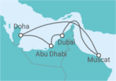 Itinerario della crociera Crociera Emirati Arabi, Qatar, Oman + Hotel a Dubai - Costa Crociere