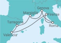 Itinerario della crociera Spagna, Italia, Francia - MSC Crociere