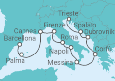 Itinerario della crociera Da Trieste a Barcellona - NCL Norwegian Cruise Line