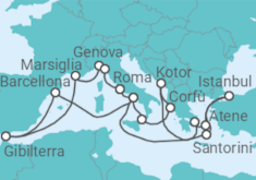 Itinerario della crociera Montenegro, Grecia, Italia, Spagna, Gibilterra, Francia, Turchia - Princess Cruises