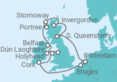 Itinerario della crociera Regno Unito, Irlanda, Belgio - Holland America Line