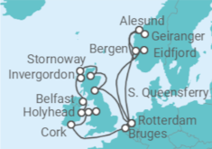 Itinerario della crociera Norvegia, Olanda, Regno Unito, Irlanda, Belgio - Holland America Line