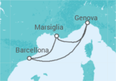 Itinerario della crociera Francia, Spagna - Costa Crociere